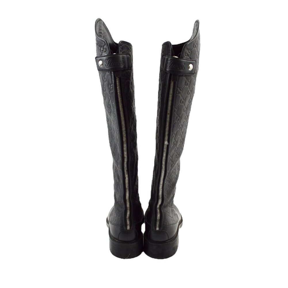 Gucci Monogram Leather riding boot #217-21 - Picture 4 of 6